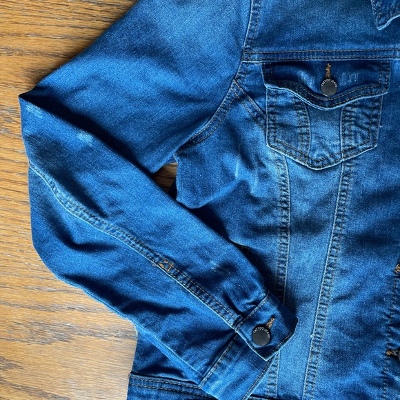 Tattoo Jeans Denim Button Up Jacket with Distressing Jean Jacket - Picture 3 of 10